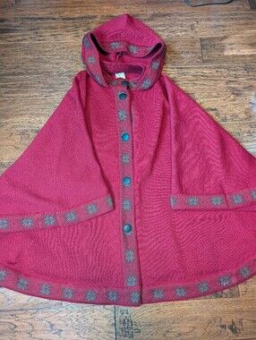 Selbu Knittings Of Norway Pure Wool Cloak Cape Women's Size Small